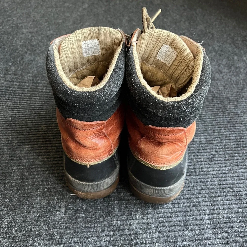 Sperry Avenue Duck Boots Mens 12M Tan Black Leather Waterproof winter utility
